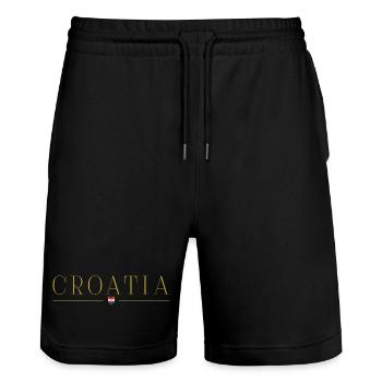 J’aime la Croatie, T-shirt design de style élégance - Short de jogging bio TRAINER Stanley/Stella unisexe - noir - Devant - Nik (191cm) & Marisol (170cm)