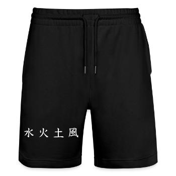 Elements Shirt: Water, Fire, Earth, Wind - Stanley/Stella Trainer Unisex Organic Jogging Shorts - black - Front - Nik (191cm) & Marisol (170cm)