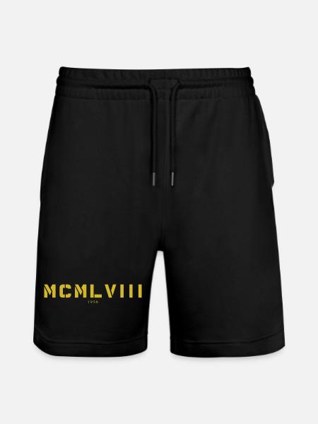 With Roman numerals MCMLVIII - 1958 - Stanley/Stella Trainer Unisex Organic Jogging Shorts - black