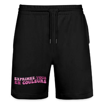 Exprimez-Vous En Couleurs - Short de jogging bio TRAINER Stanley/Stella unisexe - noir - Devant - Nik (191cm) & Marisol (170cm)