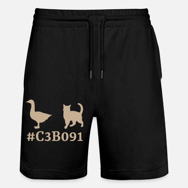 Goose cat kaki - Short de jogging bio TRAINER Stanley/Stella unisexe - noir