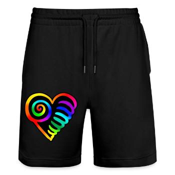 Coeur Arc-en-ciel - Short de jogging bio TRAINER Stanley/Stella unisexe - noir - Devant - Nik (191cm) & Marisol (170cm)