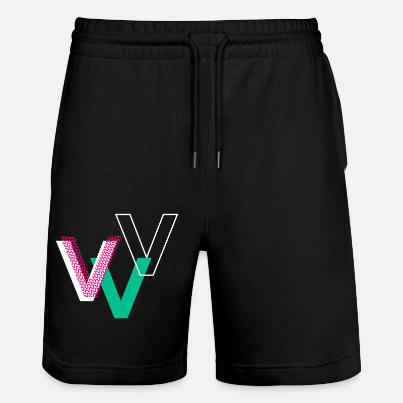 V Buchstabe - Stanley/Stella Unisex Bio Joggingshorts Trainer  - Schwarz