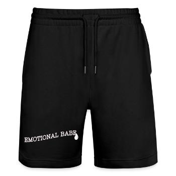 Emotional Babe - Stanley/Stella Trainer Unisex Organic Jogging Shorts - black - Front - Nik (191cm) & Marisol (170cm)