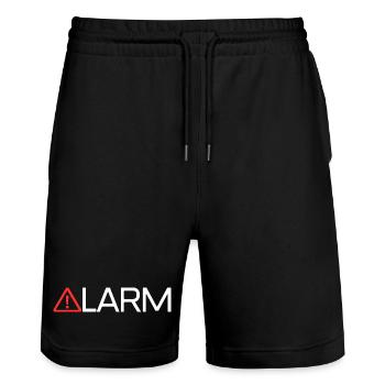 ALARM - Stanley/Stella Trainer Unisex Organic Jogging Shorts - black - Front - Nik (191cm) & Marisol (170cm)