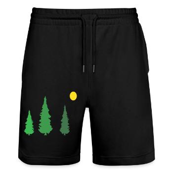 Forêt Nature Arbre - Short de jogging bio TRAINER Stanley/Stella unisexe - noir - Devant - Nik (191cm) & Marisol (170cm)