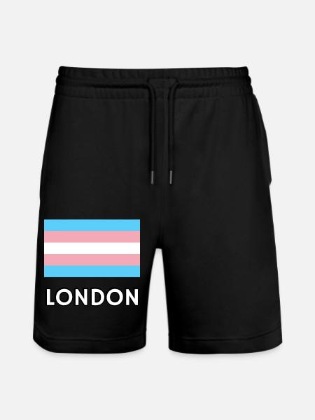 Trans Pride Flag London - Stanley/Stella Trainer Unisex Organic Jogging Shorts - black