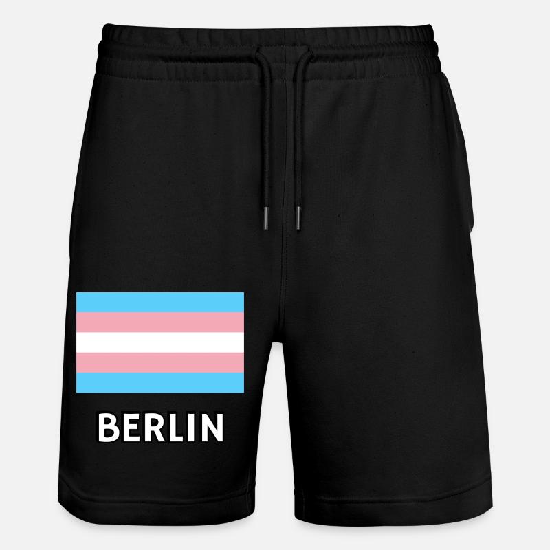 Trans Pride Flagge Berlin - Stanley/Stella Unisex Bio Joggingshorts Trainer  - Schwarz