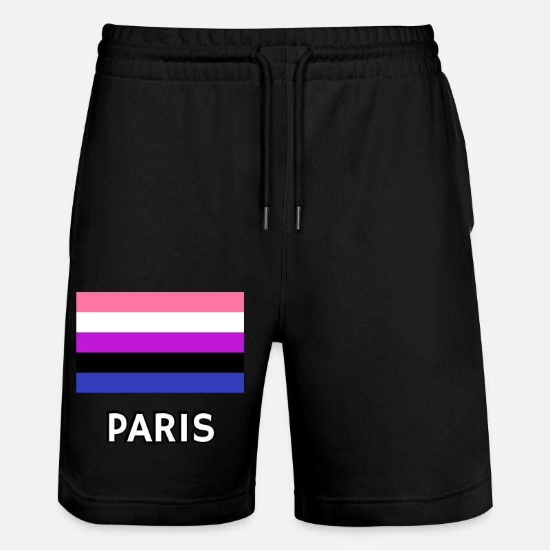 Genderfluid Pride Drapeau Paris - Short de jogging bio TRAINER Stanley/Stella unisexe - noir
