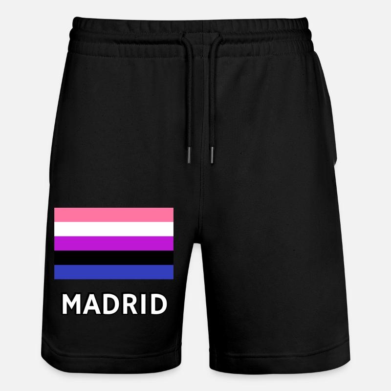 Genderfluid Pride Drapeau Madrid - Short de jogging bio TRAINER Stanley/Stella unisexe - noir
