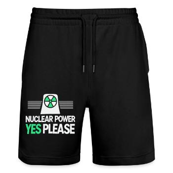 Nuclear Power Yes Please - Pro Clean Energy - Stanley/Stella Trainer Unisex Organic Jogging Shorts - black - Front - Nik (191cm) & Marisol (170cm)