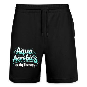 Aqua Aerobics Is My Therapy - Stanley/Stella Trainer Unisex Organic Jogging Shorts - black - Front - Nik (191cm) & Marisol (170cm)