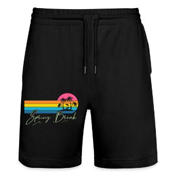 Spring Break - Stanley/Stella Trainer Unisex Organic Jogging Shorts - black - Front - Nik (191cm) & Marisol (170cm)