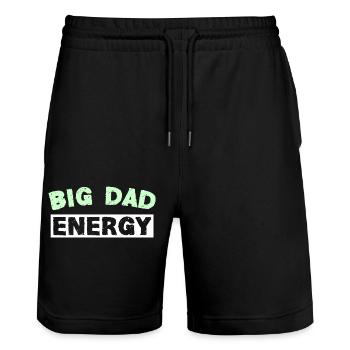 BIG DAD ENERGY - Stanley/Stella Unisex Bio Joggingshorts Trainer  - Schwarz - Vorne - Nik (191cm) & Marisol (170cm)