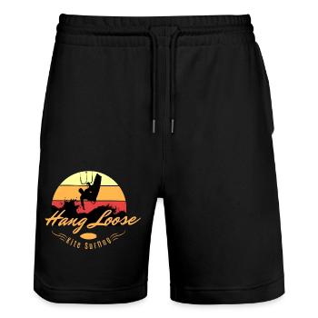 Kitesurf - Short de jogging bio TRAINER Stanley/Stella unisexe - noir - Devant - Nik (191cm) & Marisol (170cm)