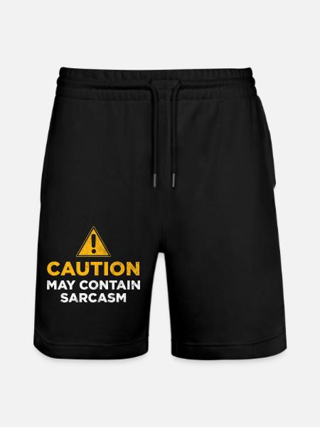 Caution may contain sarcasm - Stanley/Stella Trainer Unisex Organic Jogging Shorts - black