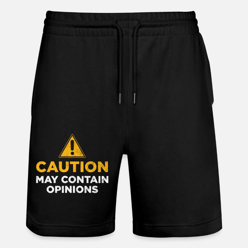 Caution may contain opinions - Stanley/Stella Trainer Unisex Organic Jogging Shorts - black