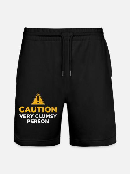 Caution Very Clumsy Person - Stanley/Stella Trainer Unisex Organic Jogging Shorts - black