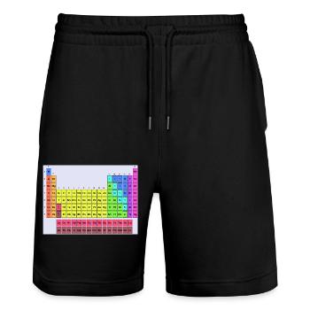 Periodic table - Stanley/Stella Trainer Unisex Organic Jogging Shorts - black - Front - Nik (191cm) & Marisol (170cm)