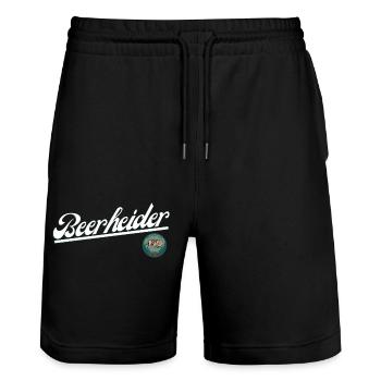 Beerheider - Stanley/Stella Unisex Bio Joggingshorts Trainer  - Schwarz - Vorne - Nik (191cm) & Marisol (170cm)
