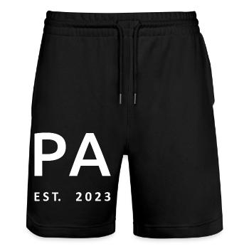 PA Est. 2023 Cadeau d’adjoint au médecin diplômé - Short de jogging bio TRAINER Stanley/Stella unisexe - noir - Devant - Nik (191cm) & Marisol (170cm)