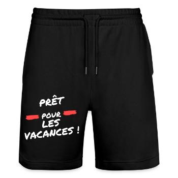 prêt pour les vacances - Short de jogging bio TRAINER Stanley/Stella unisexe - noir - Devant - Nik (191cm) & Marisol (170cm)