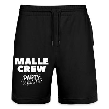 Malle crew Party time - Stanley/Stella Trainer Unisex Organic Jogging Shorts - black - Front - Nik (191cm) & Marisol (170cm)