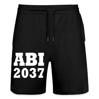 Abi 2037 - Stanley/Stella Unisex Bio Joggingshorts Trainer  - Schwarz - Vorne - Nik (191cm) & Marisol (170cm)