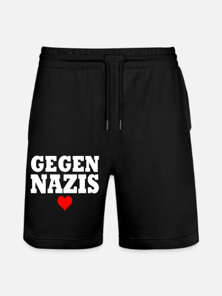 Gegen nazis - Stanley/Stella Unisex Bio Joggingshorts Trainer - Schwarz