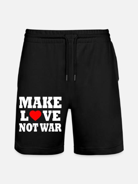 Make love not war - Stanley/Stella Trainer Unisex Organic Jogging Shorts - black