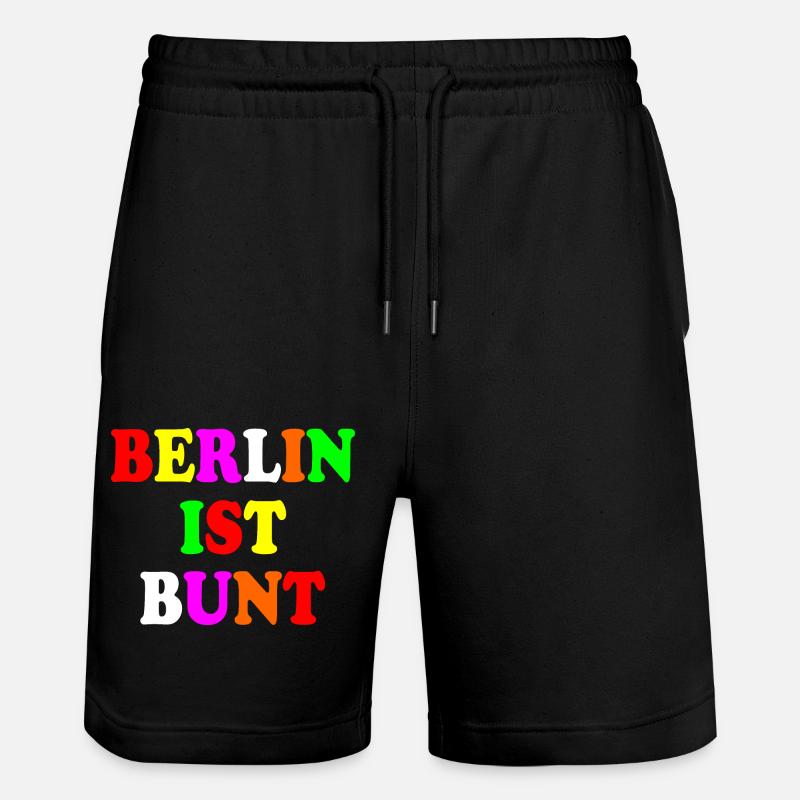 Berlin ist bunt - Stanley/Stella Unisex Bio Joggingshorts Trainer  - Schwarz