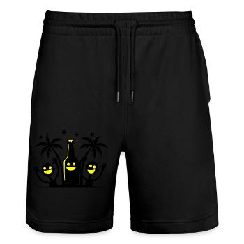 L’équipe de la Palm Party - Short de jogging bio TRAINER Stanley/Stella unisexe - noir - Devant - Nik (191cm) & Marisol (170cm)
