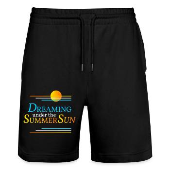 Summersun - Stanley/Stella Unisex Bio Joggingshorts Trainer  - Schwarz - Vorne - Nik (191cm) & Marisol (170cm)