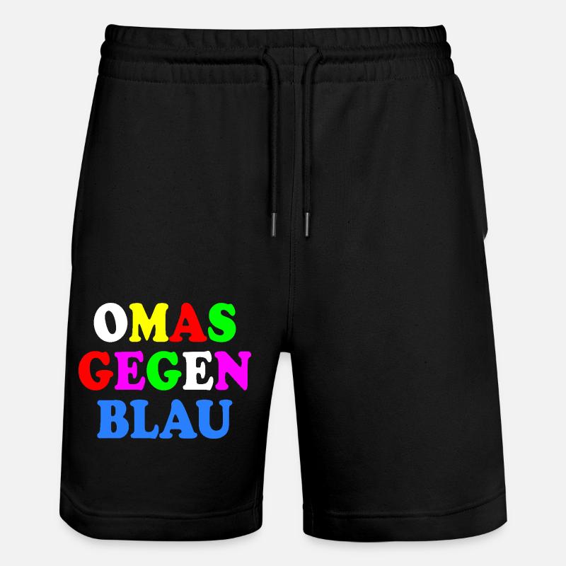 Omas gegen blau - Stanley/Stella Unisex Bio Joggingshorts Trainer  - Schwarz