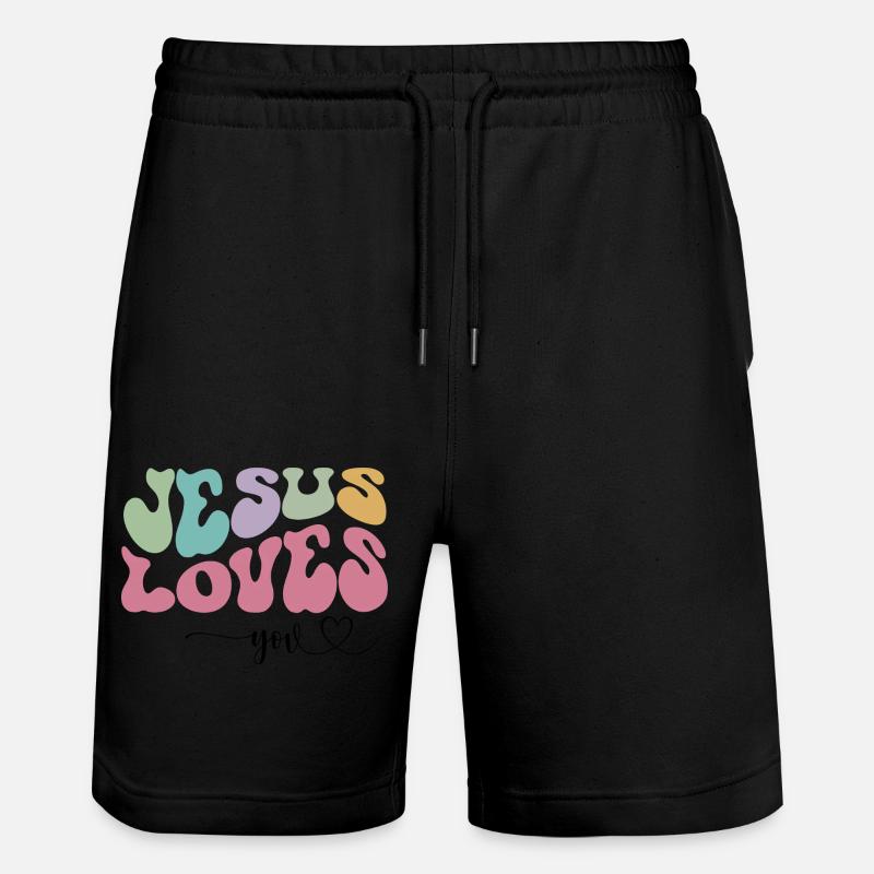 Jésus t’aime - Short de jogging bio TRAINER Stanley/Stella unisexe - noir