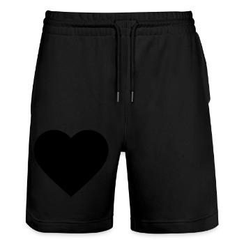 Le cœur noir - Short de jogging bio TRAINER Stanley/Stella unisexe - noir - Devant - Nik (191cm) & Marisol (170cm)
