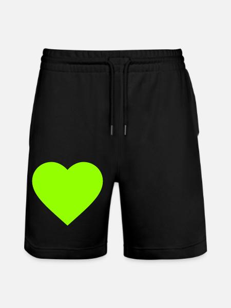the green heart - Stanley/Stella Unisex Bio Joggingshorts Trainer - Schwarz