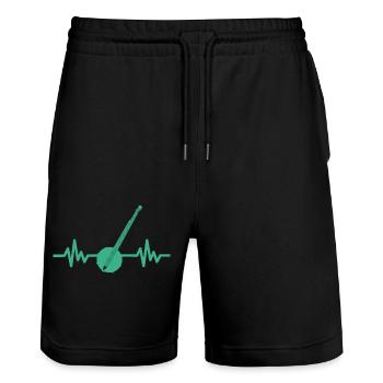 Herzschlag Gitarre - Rock 'n' Roll Punk Band Metal - Stanley/Stella Unisex Bio Joggingshorts Trainer  - Schwarz - Vorne - Nik (191cm) & Marisol (170cm)