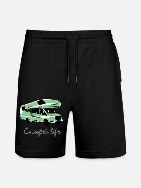 Camper life - Stanley/Stella Unisex Bio Joggingshorts Trainer  - Schwarz