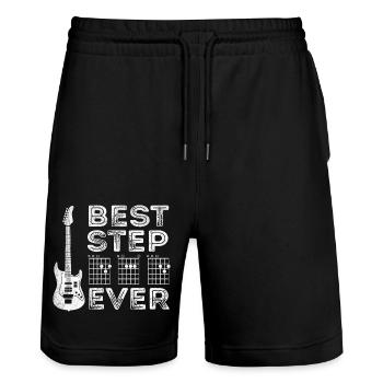 Bester Gitarren-Stiefvater aller Zeiten - Stanley/Stella Unisex Bio Joggingshorts Trainer  - Schwarz - Vorne - Nik (191cm) & Marisol (170cm)