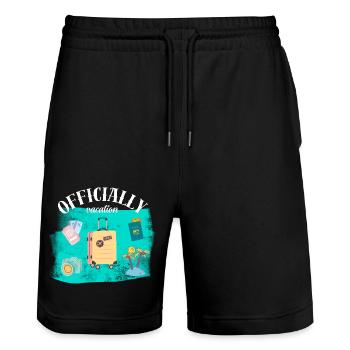 Tenue officielle des Fêtes pour les déplacements - Short de jogging bio TRAINER Stanley/Stella unisexe - noir - Devant - Nik (191cm) & Marisol (170cm)