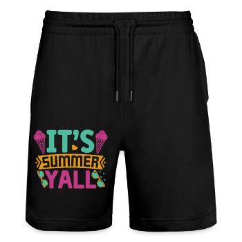 Es ist Sommer Yall - Stanley/Stella Unisex Bio Joggingshorts Trainer  - Schwarz - Vorne - Nik (191cm) & Marisol (170cm)