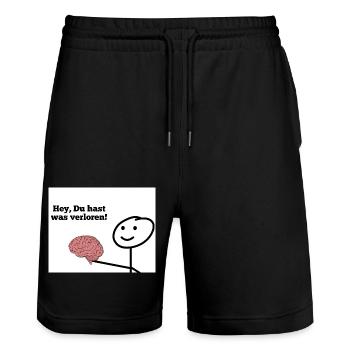 Hey, Du hast was verloren! - Stanley/Stella Unisex Bio Joggingshorts Trainer  - Schwarz - Vorne - Nik (191cm) & Marisol (170cm)