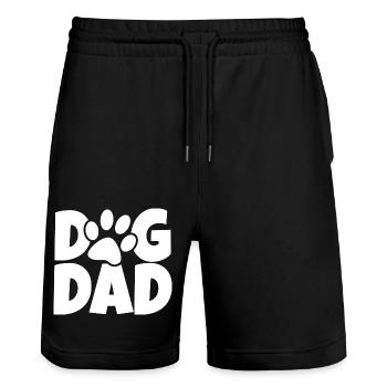 Dog papa de chien pa chien patte cadeau - Short de jogging bio TRAINER Stanley/Stella unisexe - noir - Devant - Nik (191cm) & Marisol (170cm)