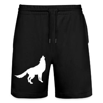 Wolf - Stanley/Stella Unisex Bio Joggingshorts Trainer  - Schwarz - Vorne - Nik (191cm) & Marisol (170cm)