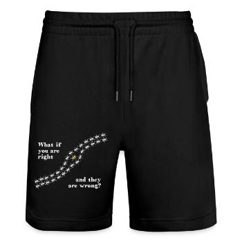 Ameisen - what if you are right and they are wrong - Stanley/Stella Unisex Bio Joggingshorts Trainer  - Schwarz - Vorne - Nik (191cm) & Marisol (170cm)