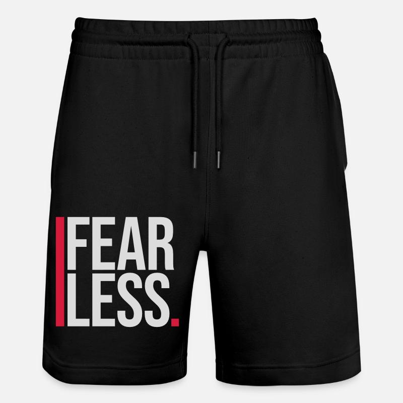 fearless Text Quote Design - Stanley/Stella Trainer Unisex Organic Jogging Shorts - black