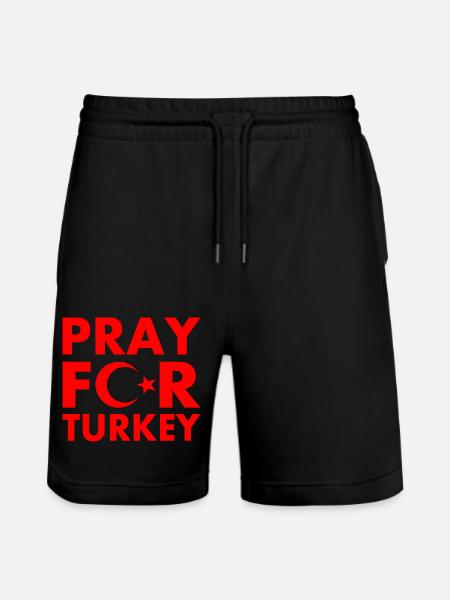 Pray for turkey - Stanley/Stella Trainer Unisex Organic Jogging Shorts - black