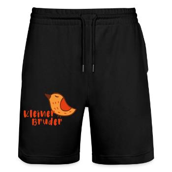 Kleiner Bruder - Stanley/Stella Unisex Bio Joggingshorts Trainer  - Schwarz - Vorne - Nik (191cm) & Marisol (170cm)