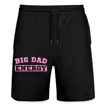 BIG DAD ENERGY - Stanley/Stella Unisex Bio Joggingshorts Trainer  - Schwarz - Vorne - Nik (191cm) & Marisol (170cm)